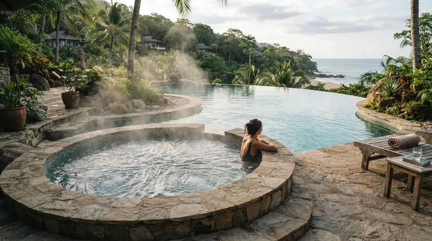 Heated spa beside a Jacksonville pool
