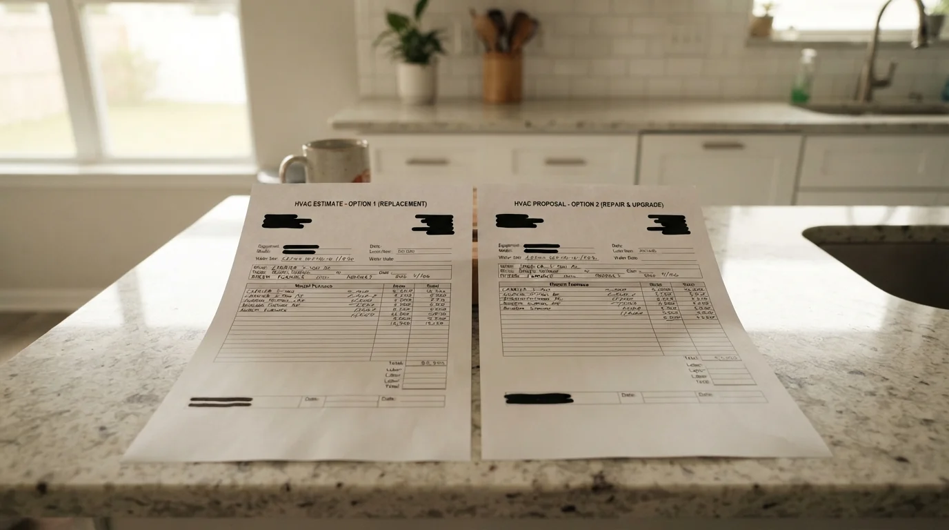 Repair and replacement quotes side by side