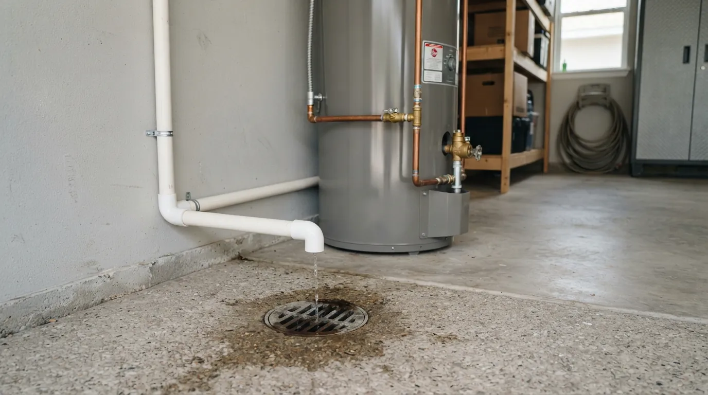 Condensate drain from a heat pump water heater