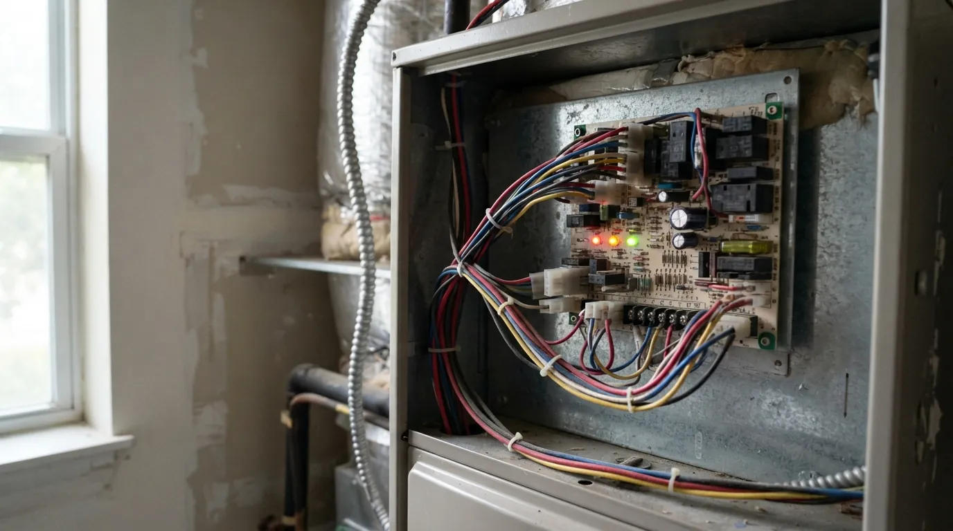 Air handler control board being tested
