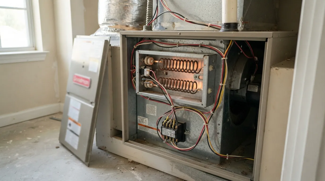 Electric heat strips inside a Jacksonville air handler