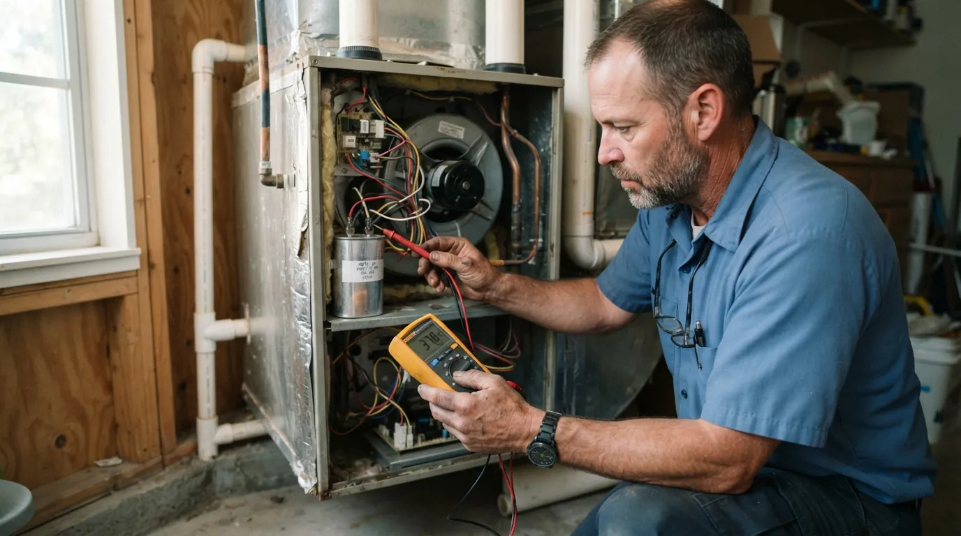 Testing an air handler blower motor capacitor