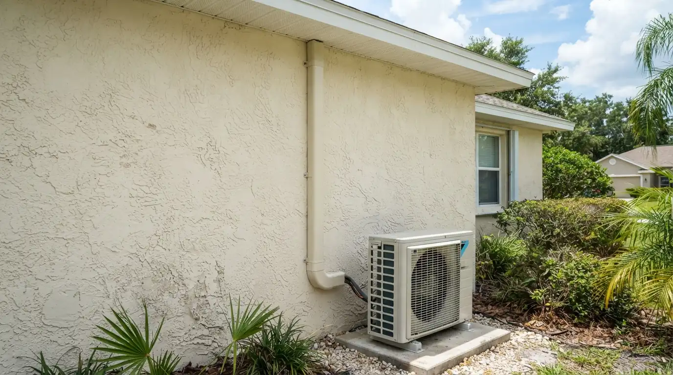 Line set cover on a Jacksonville home's exterior wall