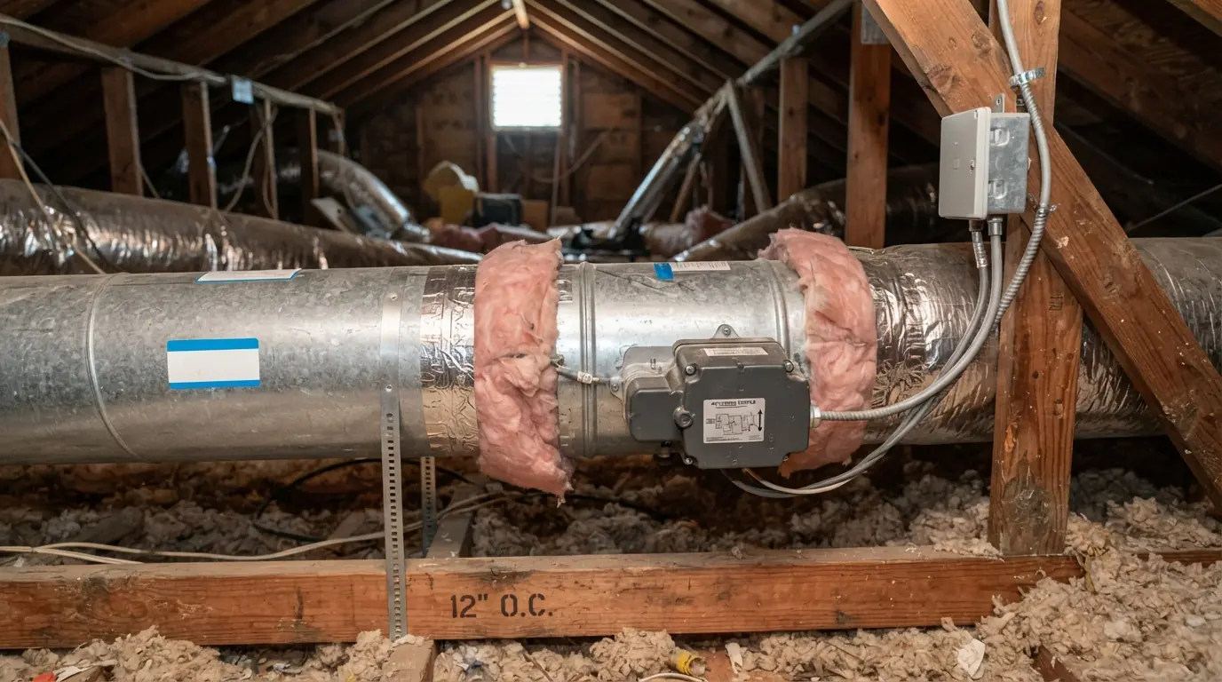 Motorized zone damper installed in a supply duct