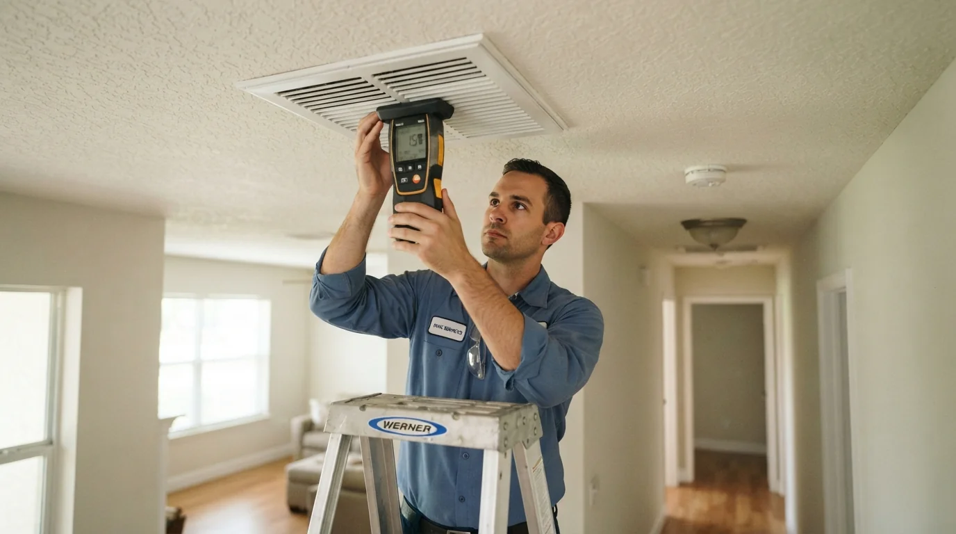 Measuring register airflow after duct replacement